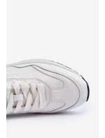 Sneakersy Męskie Skórzane BIG STAR NN174288 Białe