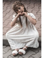 Sandałki Dziecięce Na Rzep Z Futerkiem Białe Rosavere