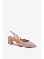 Dámské sandály na podpatku Sergio Leone SK472 Krémová Růžová