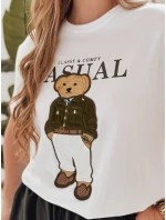 Dámske bavlnené tričko s medvedíkom MISSTARTA biele FashionStreet RY2880 Dámske bavlnené tričko s medvedíkom MISSTARTA biele FashionStreet RY2880