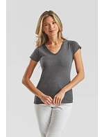 Fruit of the Loom Lady-Fit Valueweight V-Neck T Dámske tričko s výstrihom do V 16.1398 biele
