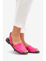 Skórzane Wsuwane Sandały Zazoo 40327 Fuksja