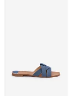 Płaskie Klapki Damskie Z Przeplatającymi Się Paskami Jeansowe Selaenor