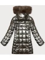 Dámska metalická bunda s kapucňou J Style Old Gold (16M9120-403)