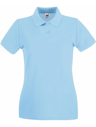 Fruit of the Loom Lady-Fit Premium Polo Dámske piké polo tričko 16.3030 sky blue Fruit of the Loom Lady-Fit Premium Polo Dámske piké polo tričko 16.3030 sky blue