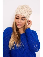 Fleecová čiapka Roksana K209 ecru