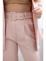 Elegantná súprava saka a nohavíc v púdrovo ružovej farbe