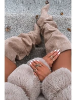 Wsuwane Kozaki Damskie Na Szpilce Beżowe Ysolienne