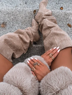 Wsuwane Kozaki Damskie Na Szpilce Beżowe Ysolienne