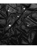 Čierna dámska prešívaná bunda so stojačikom (AG8-001)