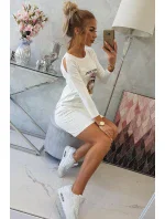 Šaty s potlačou košíka ecru