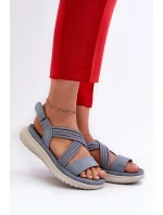 Ľahké dámske pohodlné sandále na suchý zips Blue Ceclea Ľahké dámske pohodlné sandále na suchý zips Blue Ceclea
