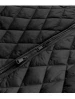Jednoduchá čierna prešívaná bunda s kapucňou (AG6-29)