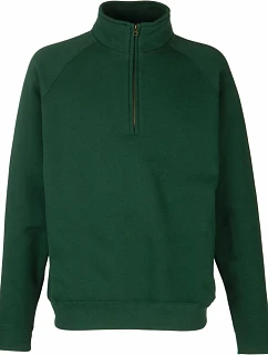 Fruit of the Loom Premium Zip Neck Sweat Mikina s 1/4 zipsom 16.2032 fľaškovozelená
