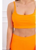 Súprava s blúzou hore pruhovaná oranžová neónová