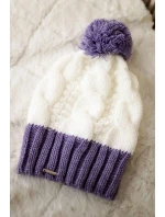 Paris fleecová čiapka K212 biela+fialová