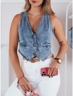 Dámska džínsová krátka vesta FASHVEST FashionStreet TY4797 Dámska džínsová krátka vesta FASHVEST FashionStreet TY4797