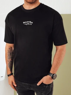 Pánske tričko s potlačou čierne FashionStreet RX5435