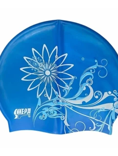 Silikónová plavecká čiapka SHEPA s grafikou modrá B4