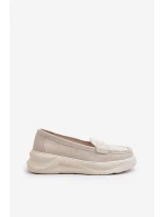 Dámske semišové mokasíny Light Beige Filidia
