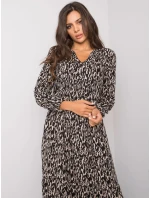 Šaty D73771M30225A1EN čierna béžová Šaty D73771M30225A1EN čierna béžová