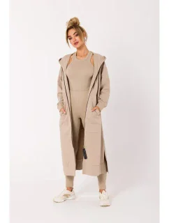 M729 Mikina s dlhým zipsom - béžová