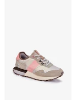 Dámske semišové tenisky Big Star HI-POLY SYSTEM - sivo-ružové