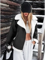Dámska čierna bunda z ovčej kože ramones FashionStreet TY5237z Dámska čierna bunda z ovčej kože ramones FashionStreet TY5237z