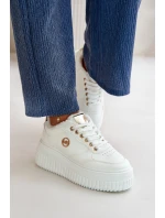 Sneakersy Buty Sportowe Damskie Ocieplane Na Masywnej Podeszwie Białe Ardiela