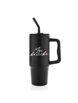 MOJE KÁVIČKA - černý cestovní termohrnek 900 ml