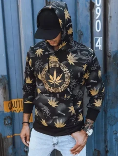 Pánska mikina s potlačou čierna FashionStreet BX5318