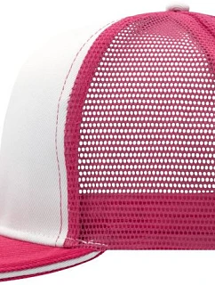 Daiber MB 6635 6-panelová sieťovaná sendvičová čiapka s kšiltom 03.6635 biela/magenta