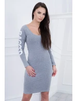 Handrové šedé melanžové šaty