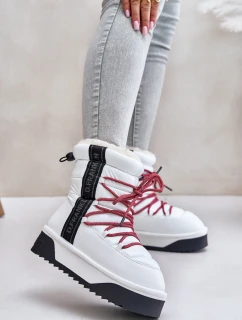 Śniegowce Damskie Na Grubej Podeszwie Wegańskie D.Franklin DFSH371007 Białe