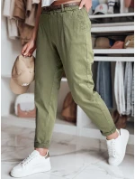 Dámske nohavice chinos s opaskom RELCIX khaki FashionStreet UY2582