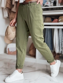 Dámske nohavice chinos s opaskom RELCIX khaki FashionStreet UY2582