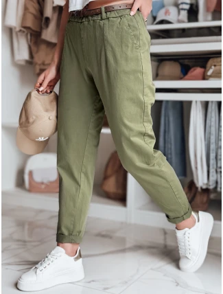 Dámske nohavice chinos s opaskom RELCIX khaki FashionStreet UY2582