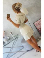 Béžové šaty do pása