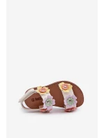 Sandałki Dziecięce Ozdobione Kwiatkami Multikolor Tinette