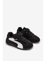 Dětské sportovní boty s přezkou Černo-bílé Perrin