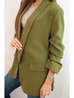 Bunda s klopami elegantná olivovo zelená