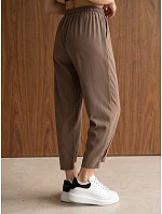 Dámske joggerové nohavice s gumou v páse, hnedé, FashionStreet UY3154 Dámske joggerové nohavice s gumou v páse, hnedé, FashionStreet UY3154