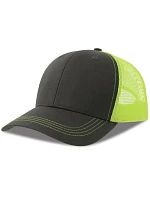 Atlantis Headwear Sonic-S 6-panelová truckerová čiapka 33.0259 tmavošedá/žltá fluo