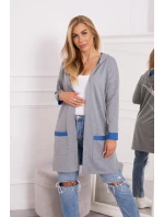 Dvojfarebná pláštenka s kapucňou nevädza + sivá