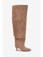 Wsuwane Kozaki Damskie Na Szpilce Beżowe Ysolienne