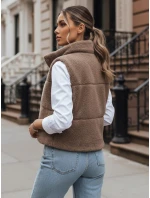 BEEWARM dámska vesta z ovčej kože v ťavej farbe FashionStreet TY3800