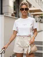 Dámske oversize tričko s výšivkou PARISSTEN biele FashionStreet RY2886