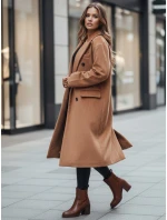 Dámsky zimný kabát dlhý oversize camel FashionStreet NY0766z