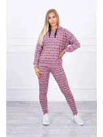 Tmavo ružová sada s potlačou
