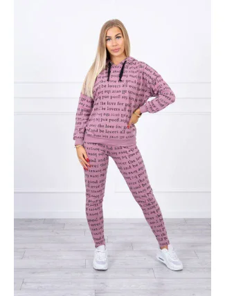 Tmavo ružová sada s potlačou